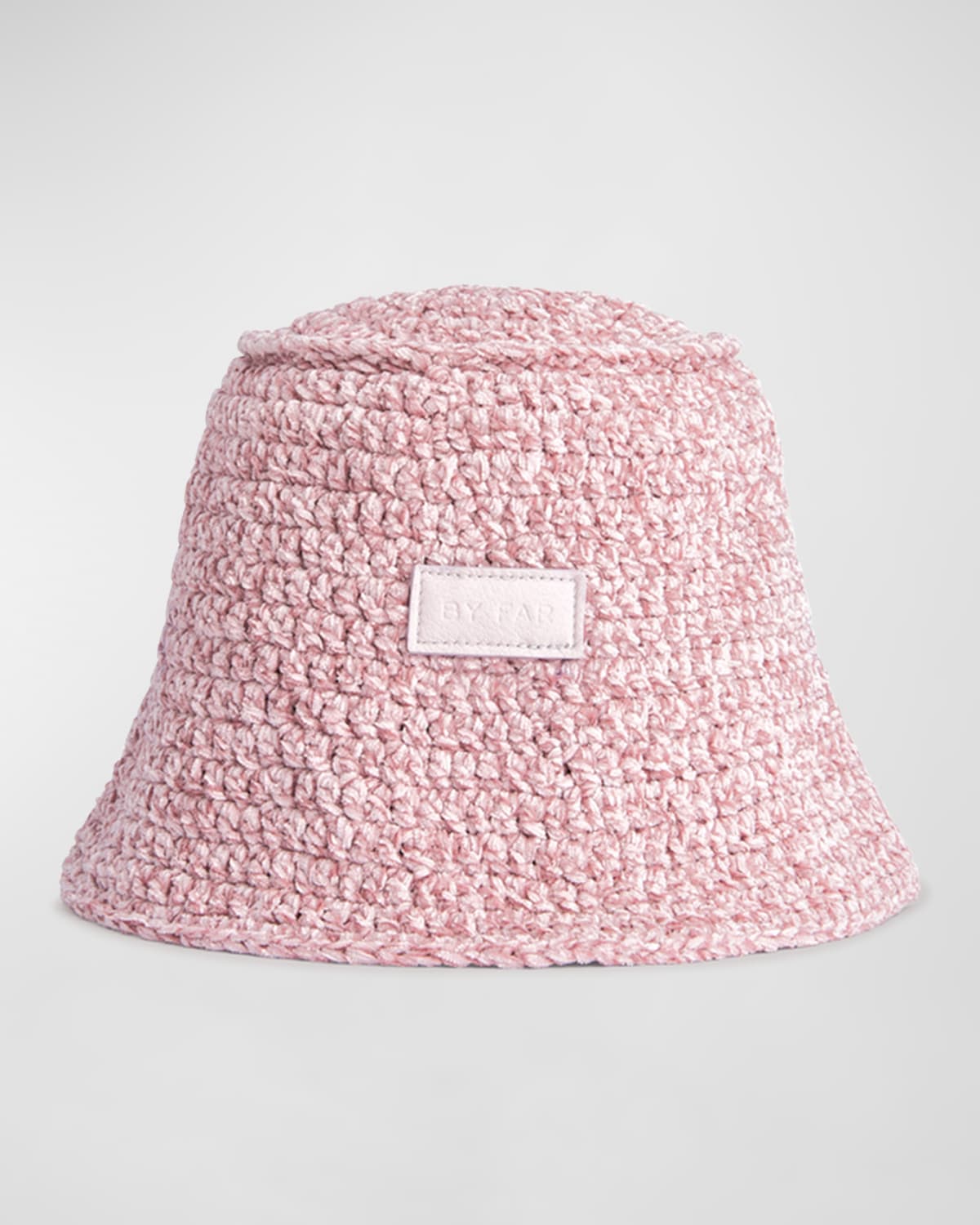 By Far Robbie Chenille Bucket Hat In Icy Pink