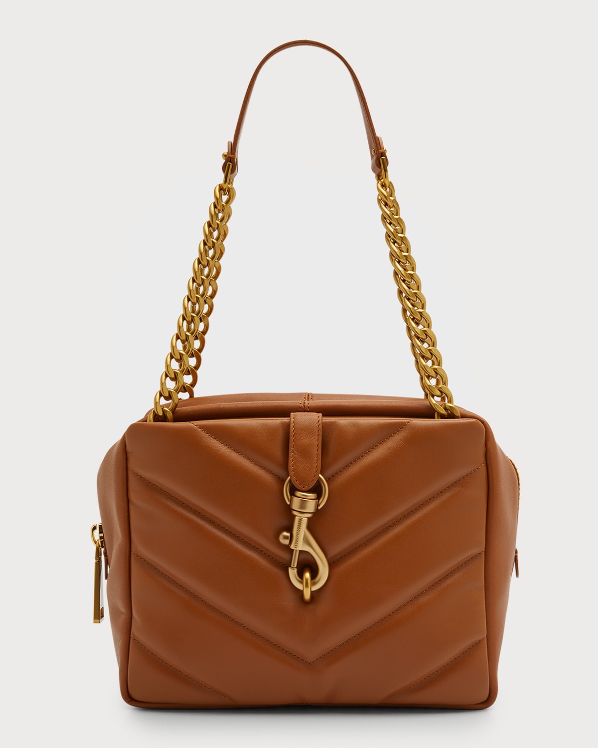 Edie Maxi Zip Leather Chain Shoulder Bag