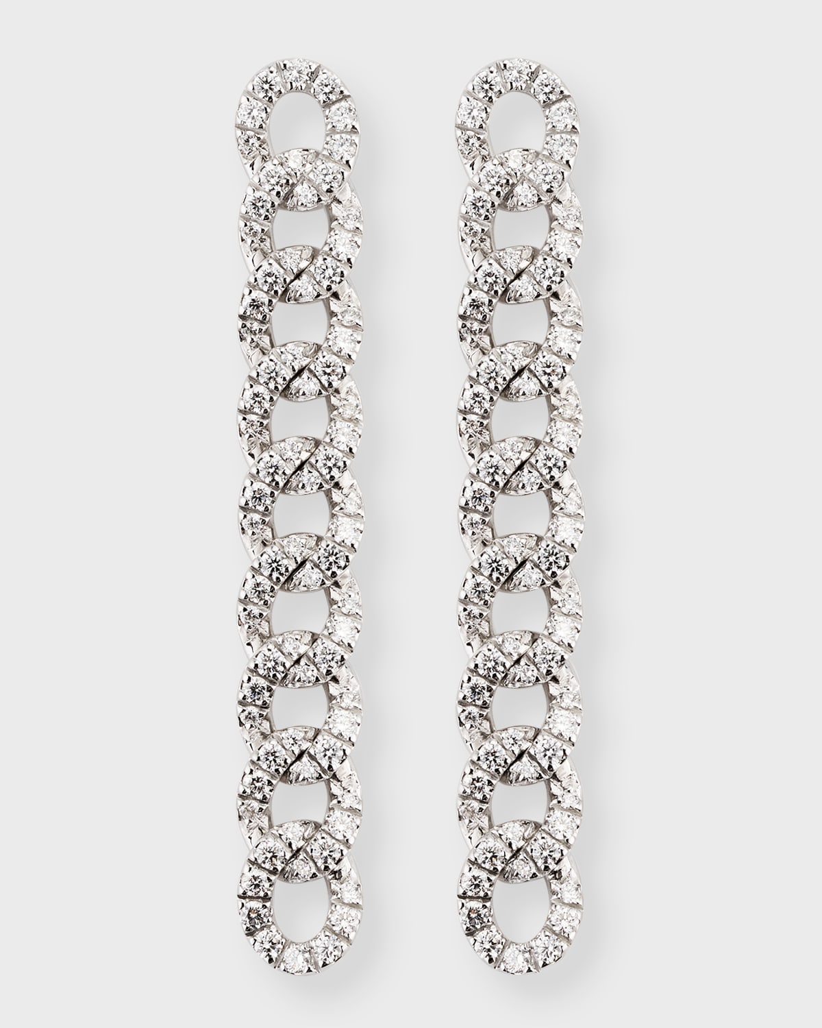 Zydo 18k White Gold Diamond Chain Earrings