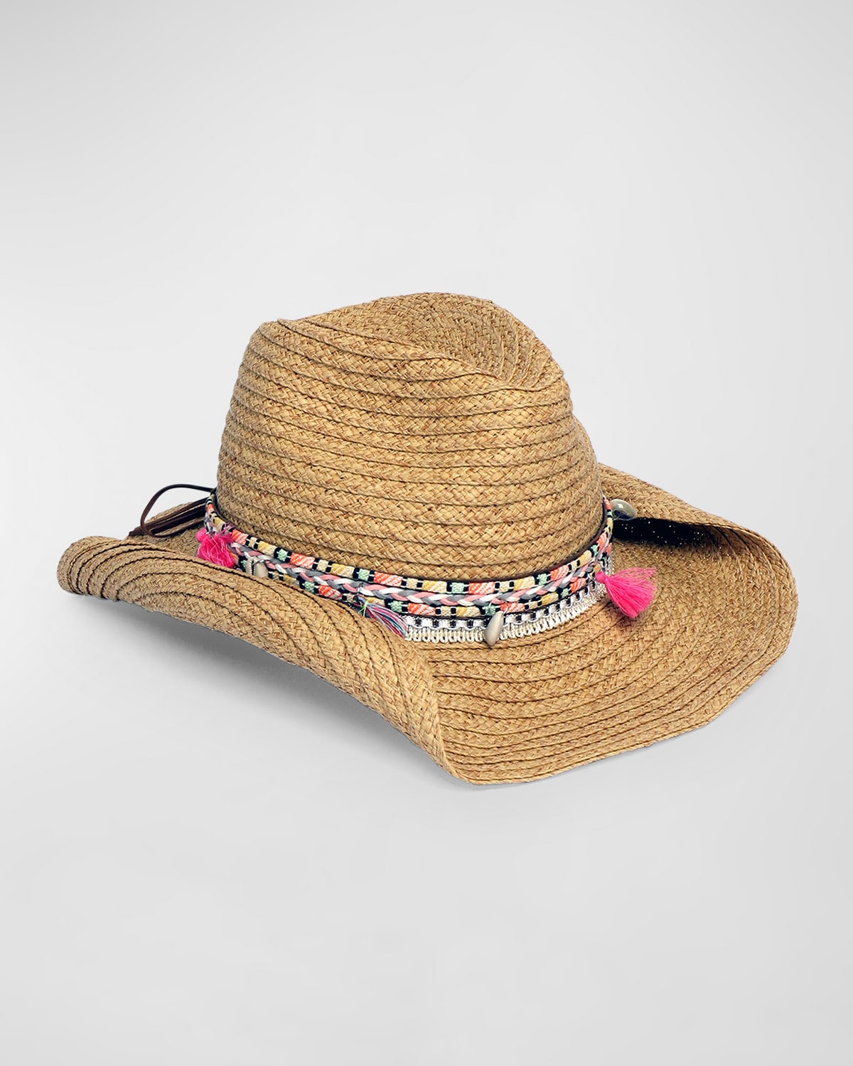 Pia Rossini Kaziah Straw Cowboy Hat In Beige
