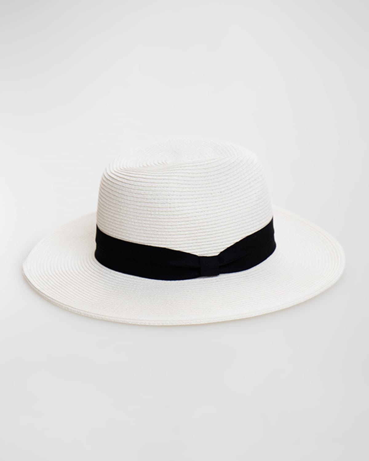 Pia Rossini Tobago Straw Fedora With Bow Band In White
