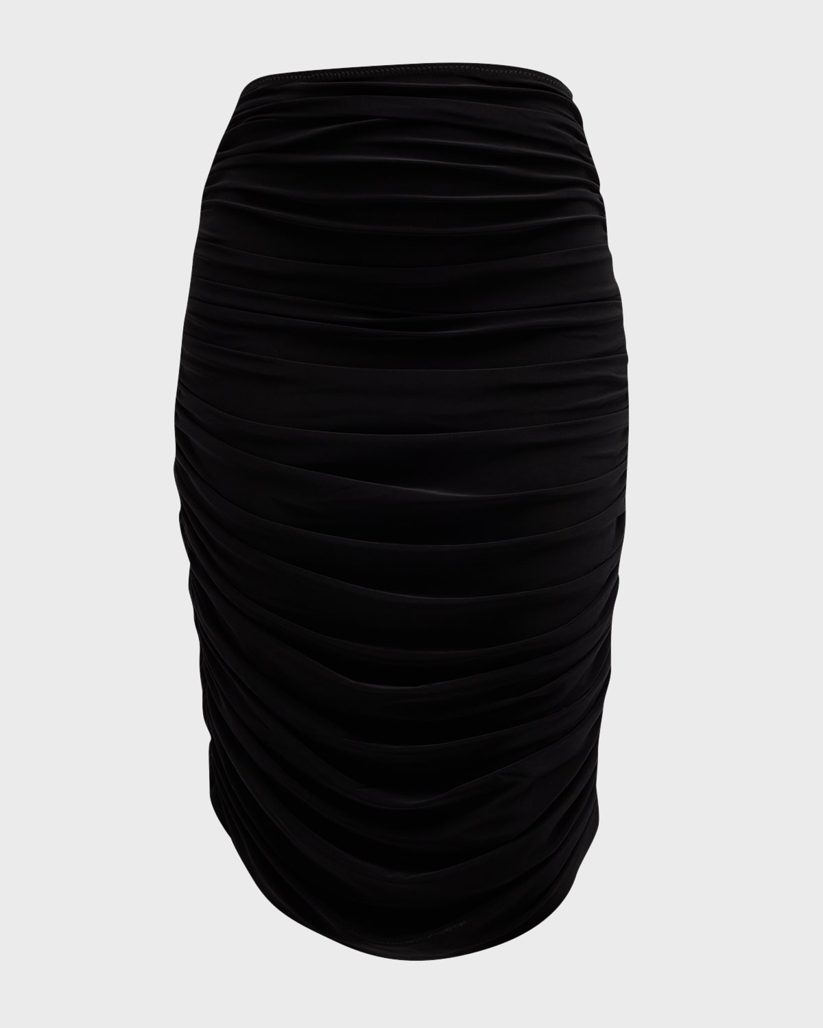 Norma Kamali Shirred Skirt To The Knee In Black