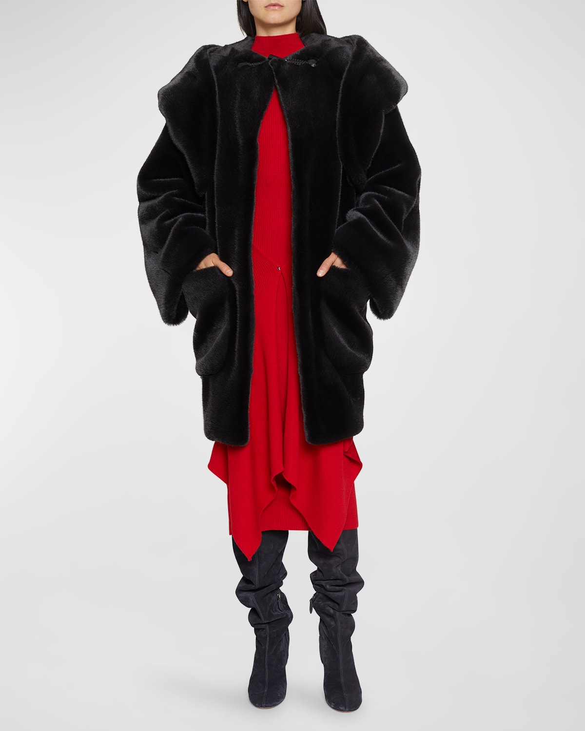 Duffle Faux Fur Hooded Coat