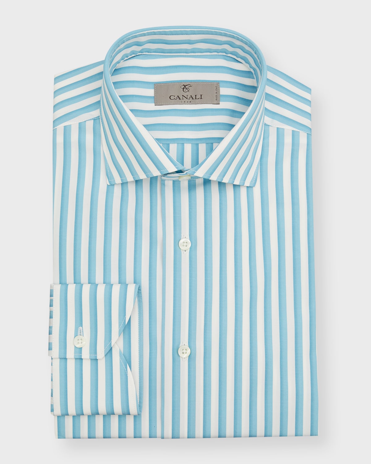 Canali Men's Stripe Cotton Dress Shirt In Blue