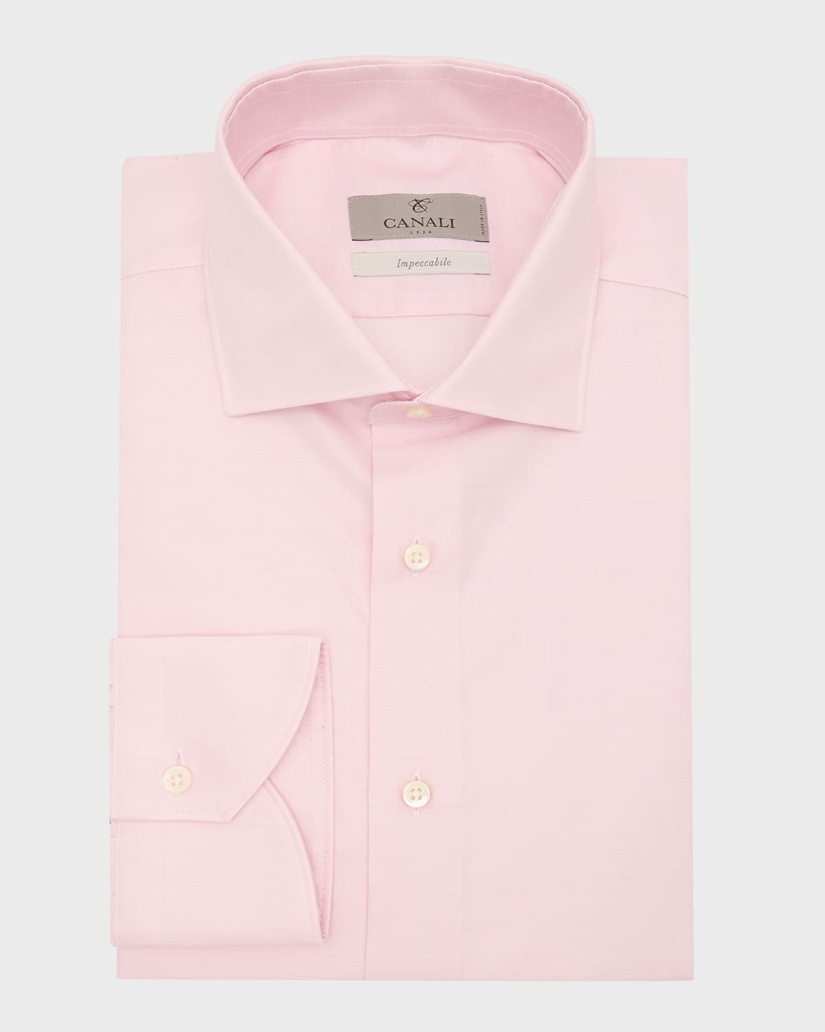 Shop Canali Men's Impeccabile Cotton Dress Shirt In Light Pink
