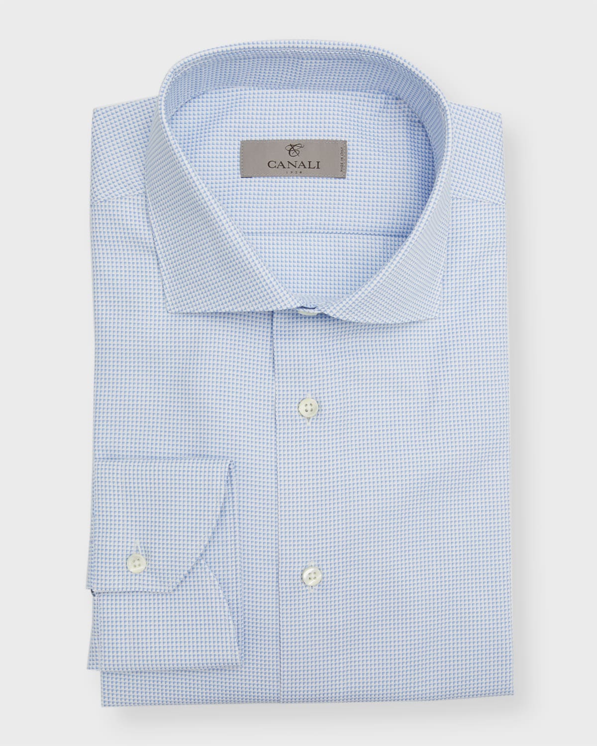 Men's Micro-Print Cotton Dress Shirt