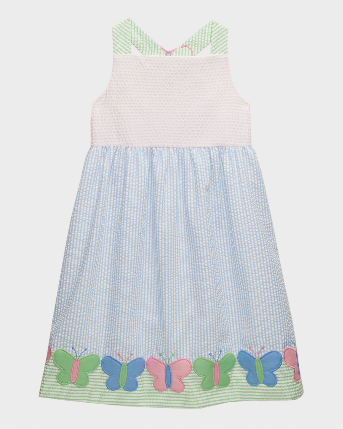 Florence Eiseman Kids' Girl's Seersucker Butterfly Dress In Multi
