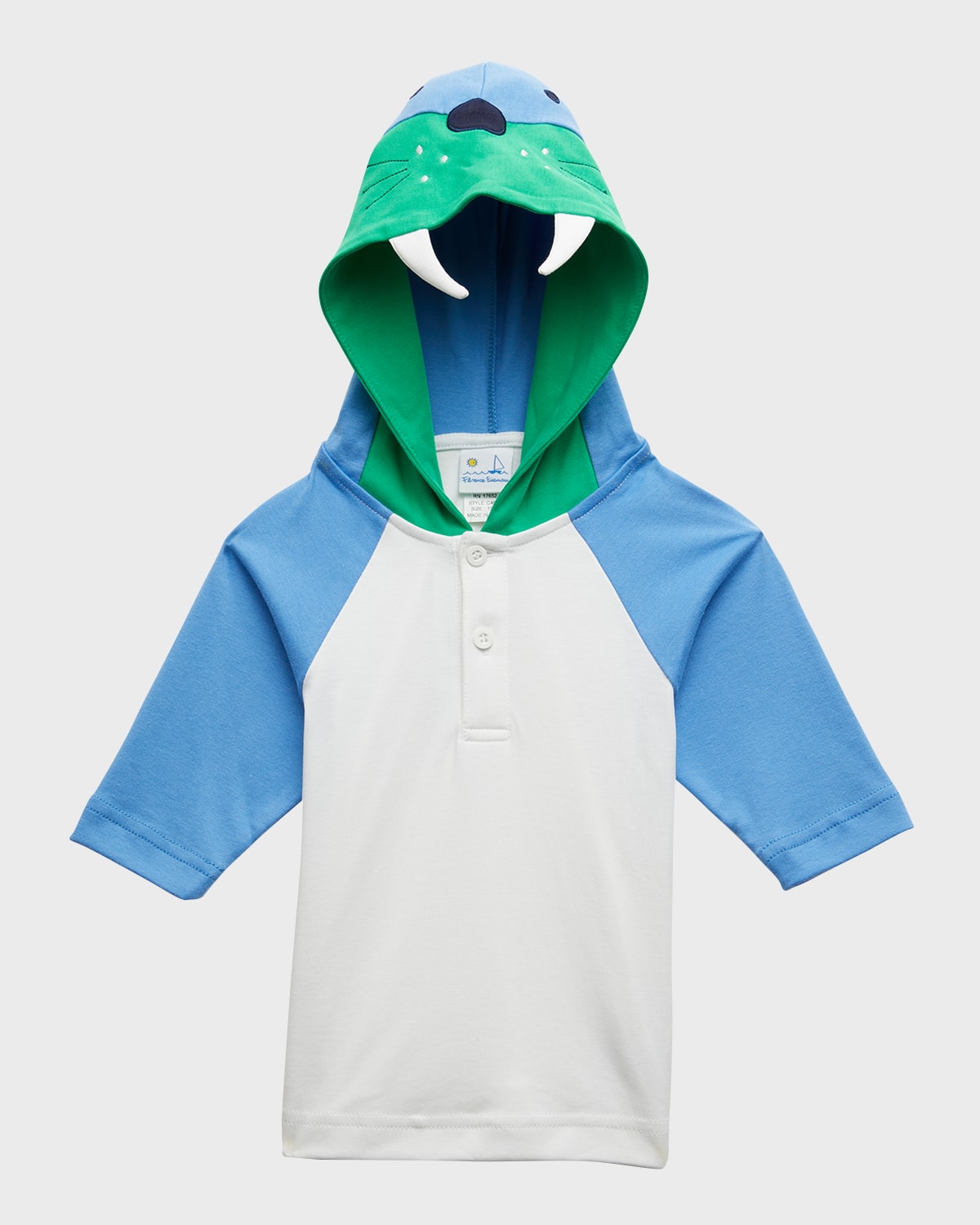 Florence Eiseman Kids' Boy's Walrus Motif Sweatshirt In White/blue
