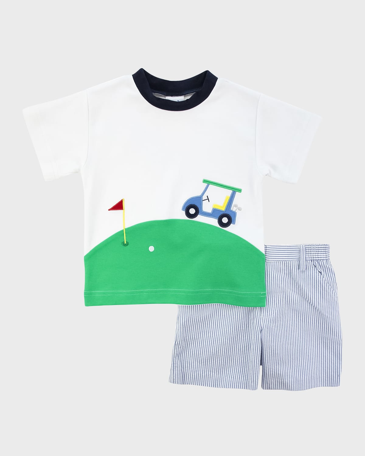 Boy's Golf Cart Motif T-Shirt W/ Shorts Set, Size 2-4T