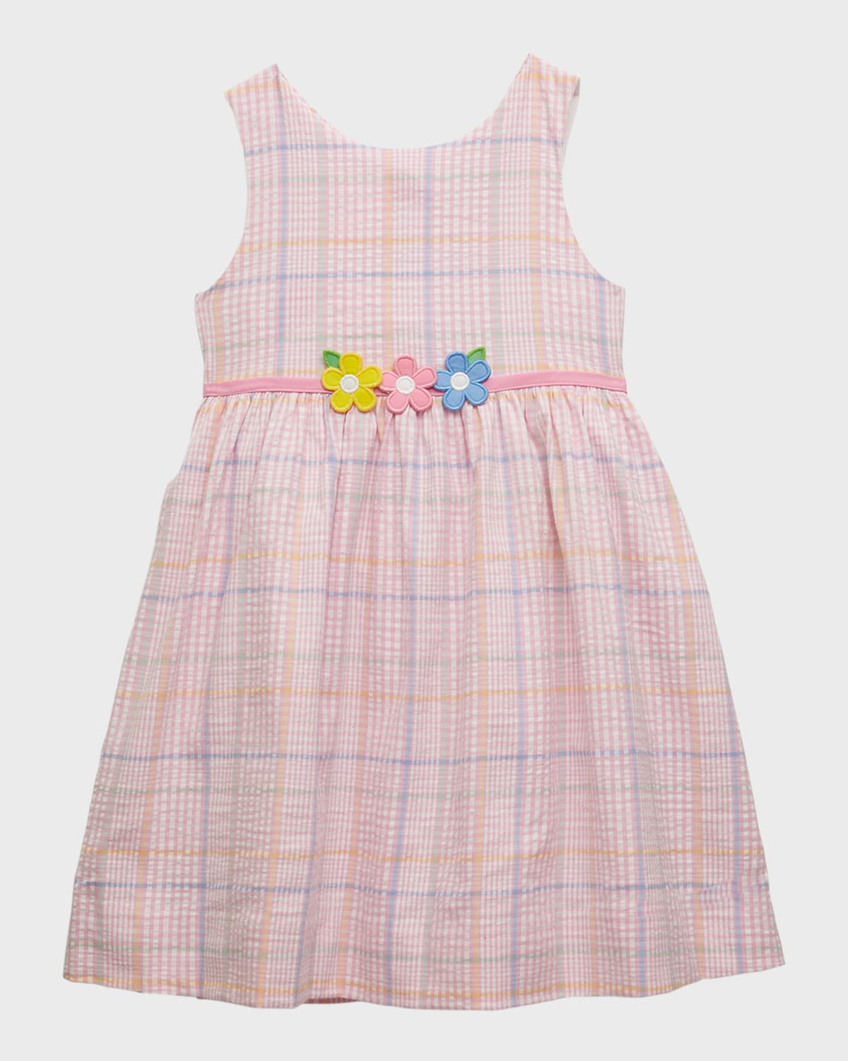 Florence Eiseman Babies' Girl's Plaid-print Seersucker Dress In Pink/multi