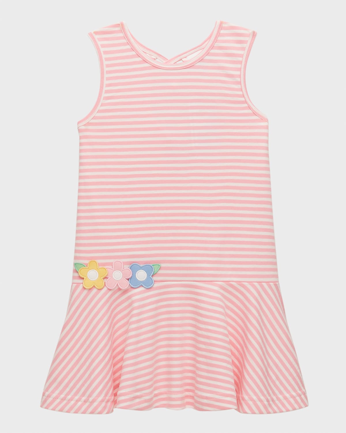 Florence Eiseman Babies' Girl's Striped Romper W/ Flowers In Pink/white