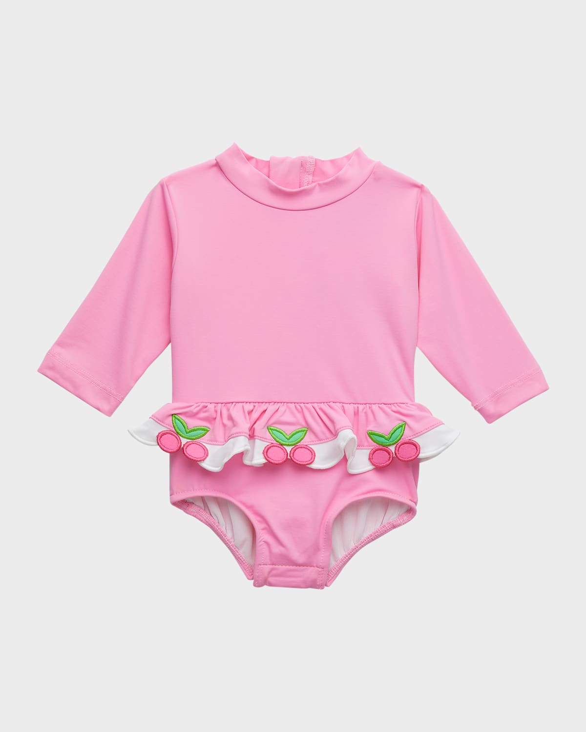 Florence Eiseman Kids' Girl's Embroidered Cherries Rashguard In Pink