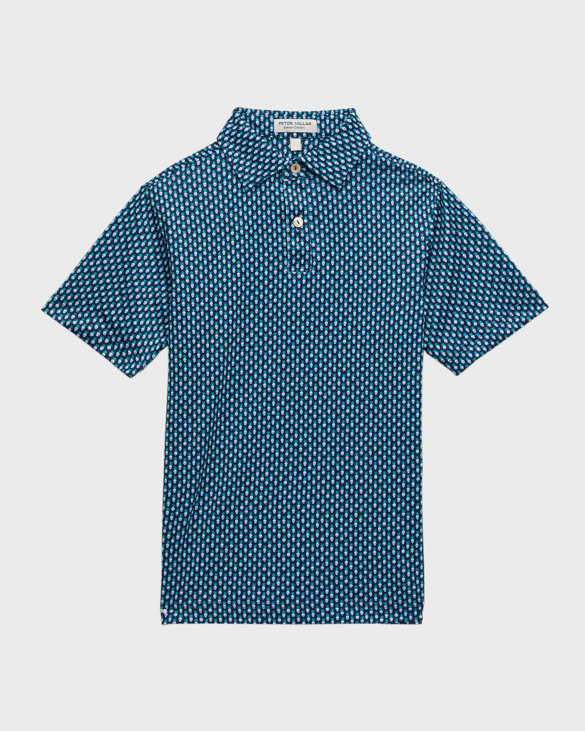 Boy's Skullada-Print Performance Jersey Polo Shirt, Size XXS-L