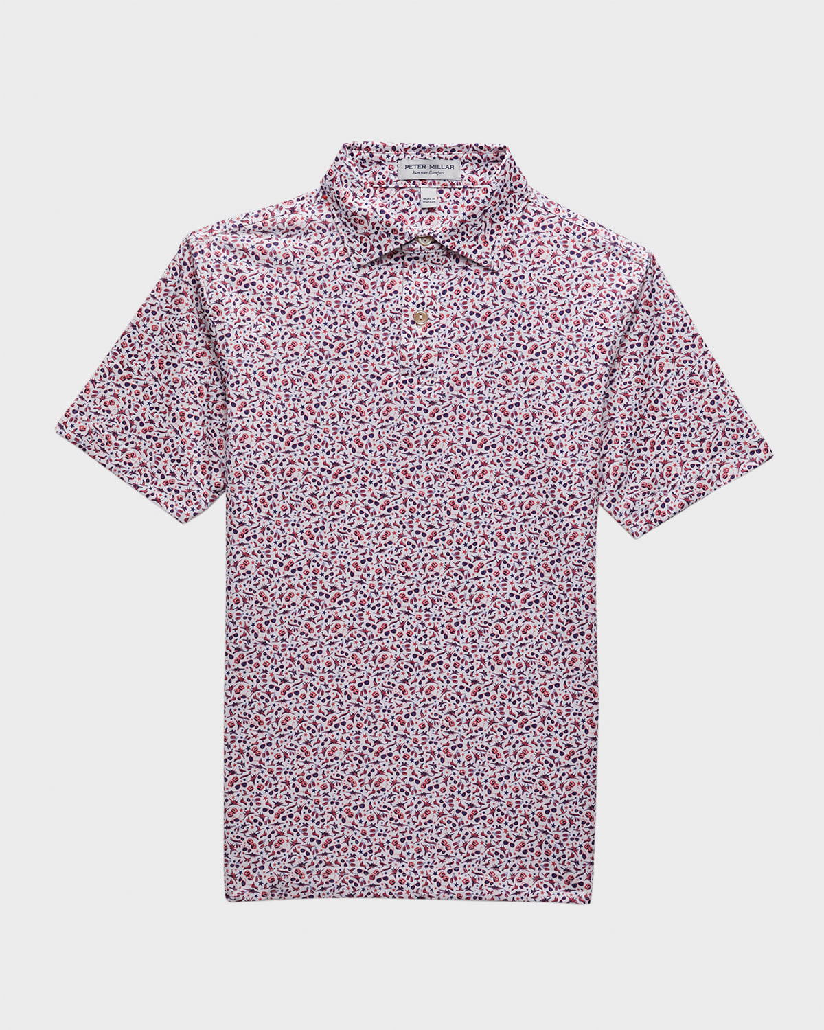 Boy's Aviation-Print Performance Jersey Polo Shirt, Size XXS-XL