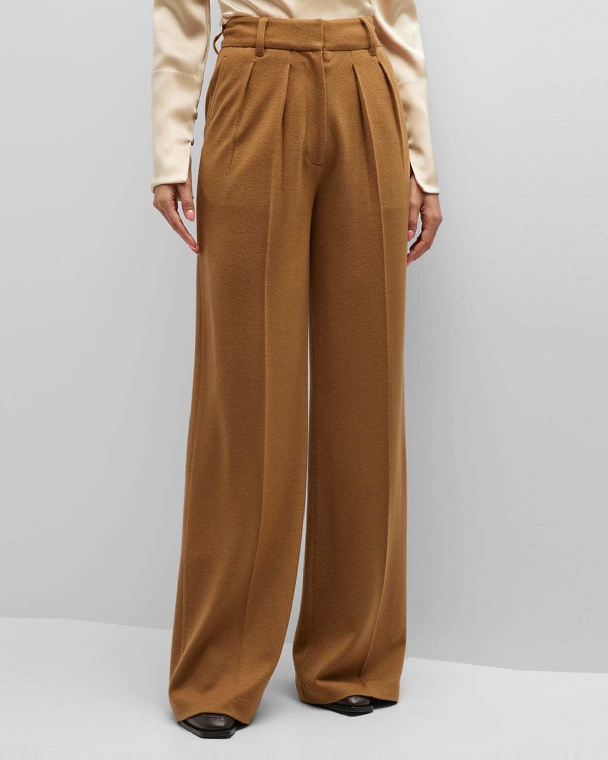Rag & Bone Shelly Wide Leg Wool Pants In Camel
