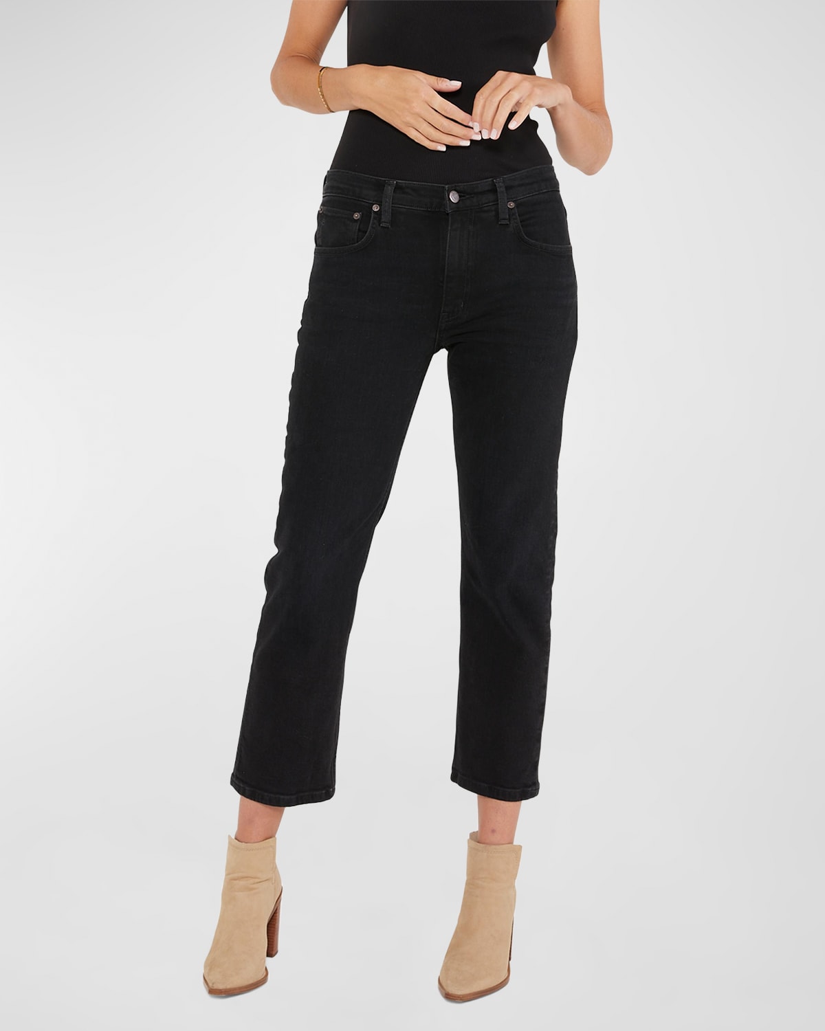 Rae Mid-Rise Straight Ankle Jeans