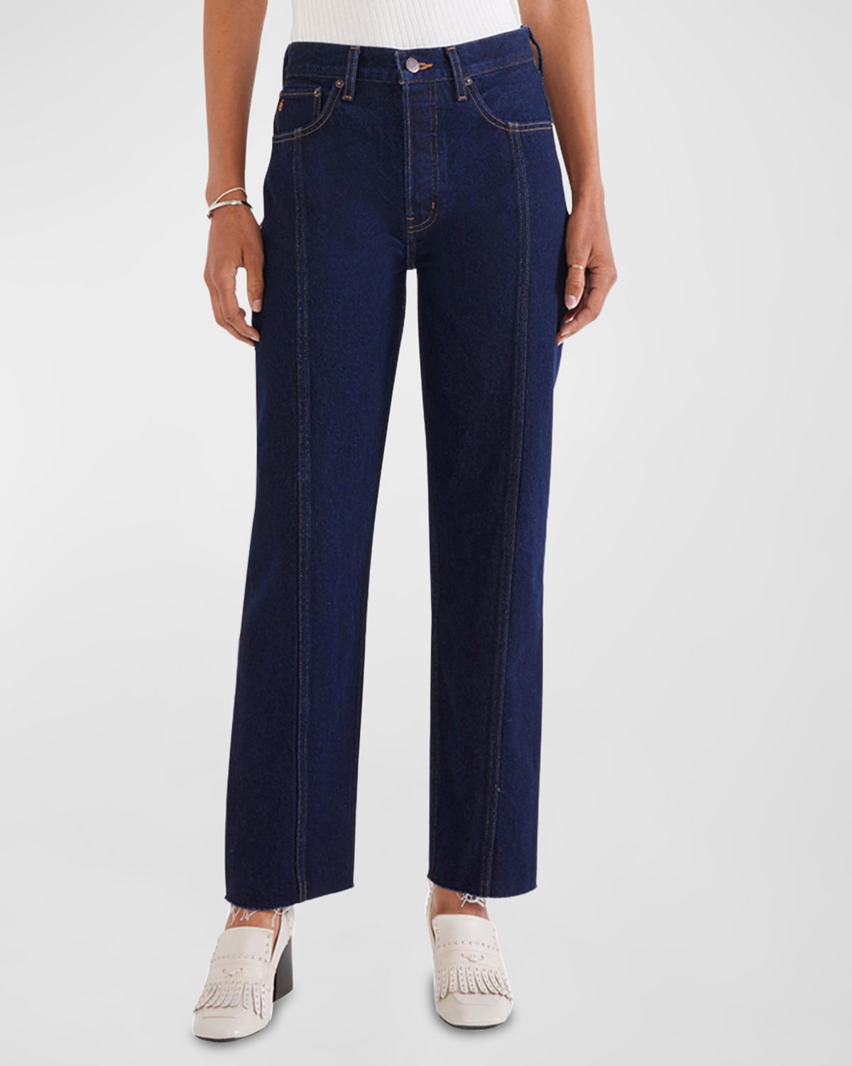 Tyler Seamed Straight Cropped Jeans