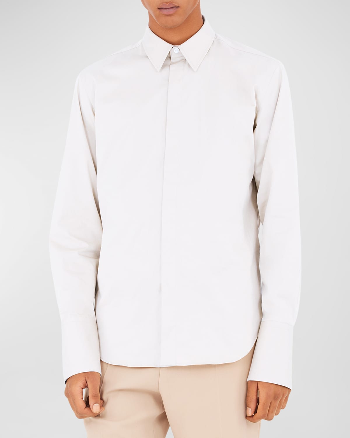 Ferragamo Stretch Cotton Poplin Evening Shirt In White