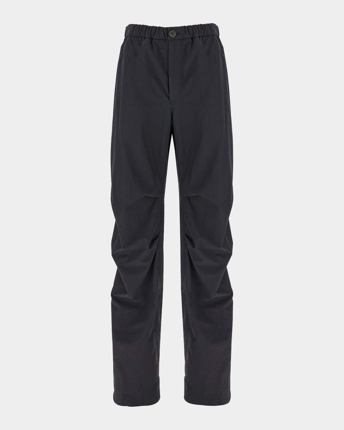 Shop Ferragamo Men's Nylon-cotton Faille Pants In Nero