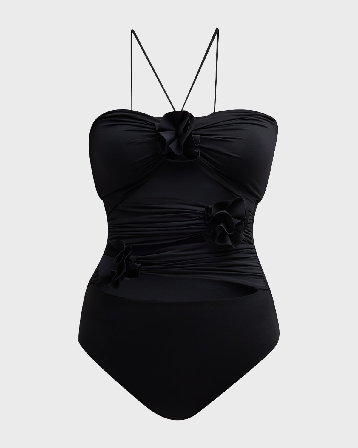 Maygel Coronel Trinitaria Cutout Halter One-piece Swimsuit In Black