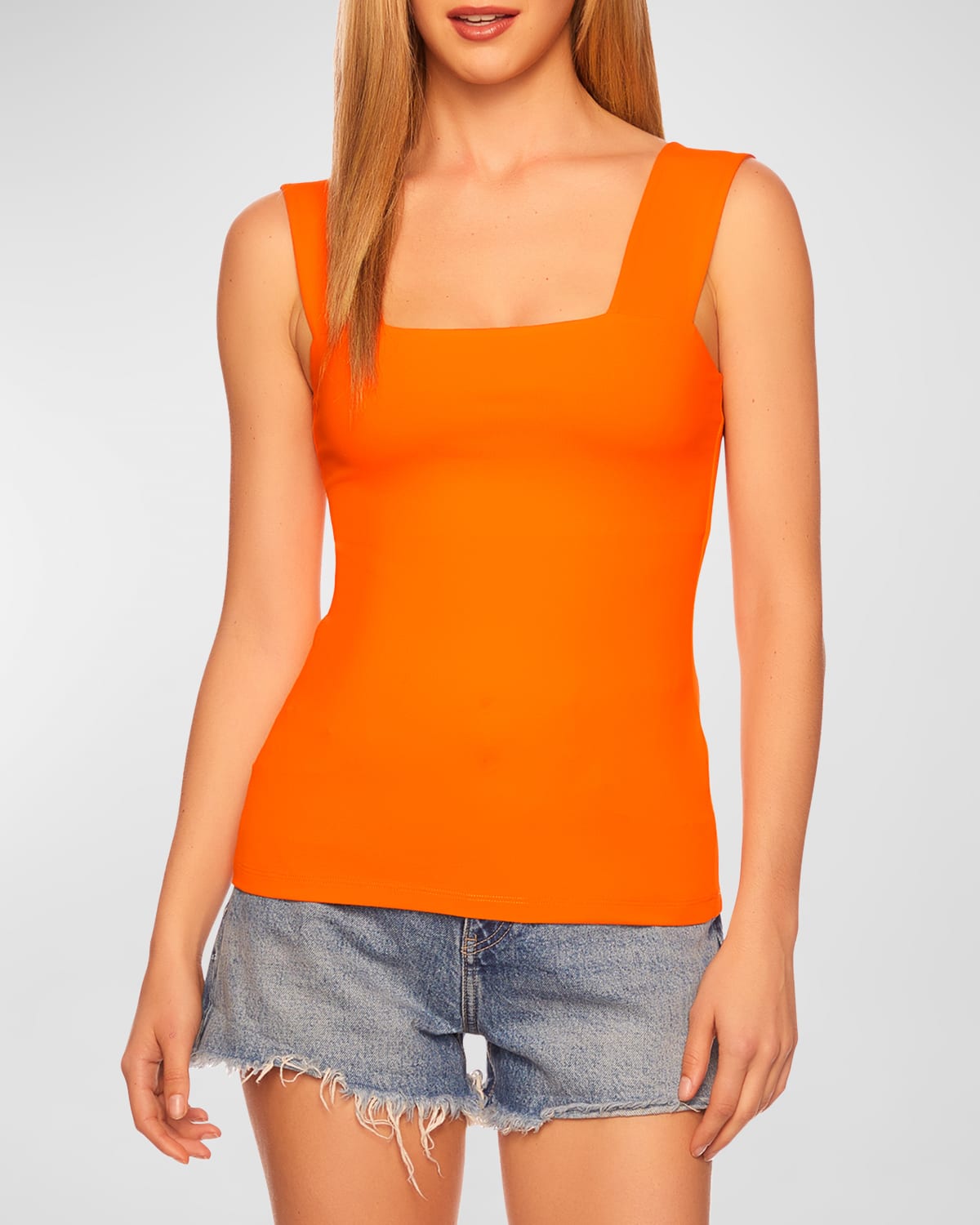 Susana Monaco Wide-strap Stretch Tank Top In Popsicle