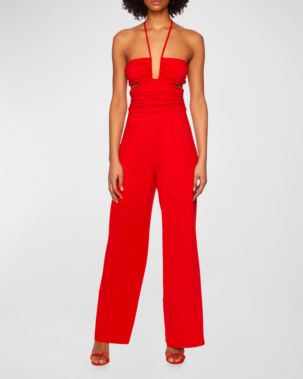 Red straight leg jumpsuit store