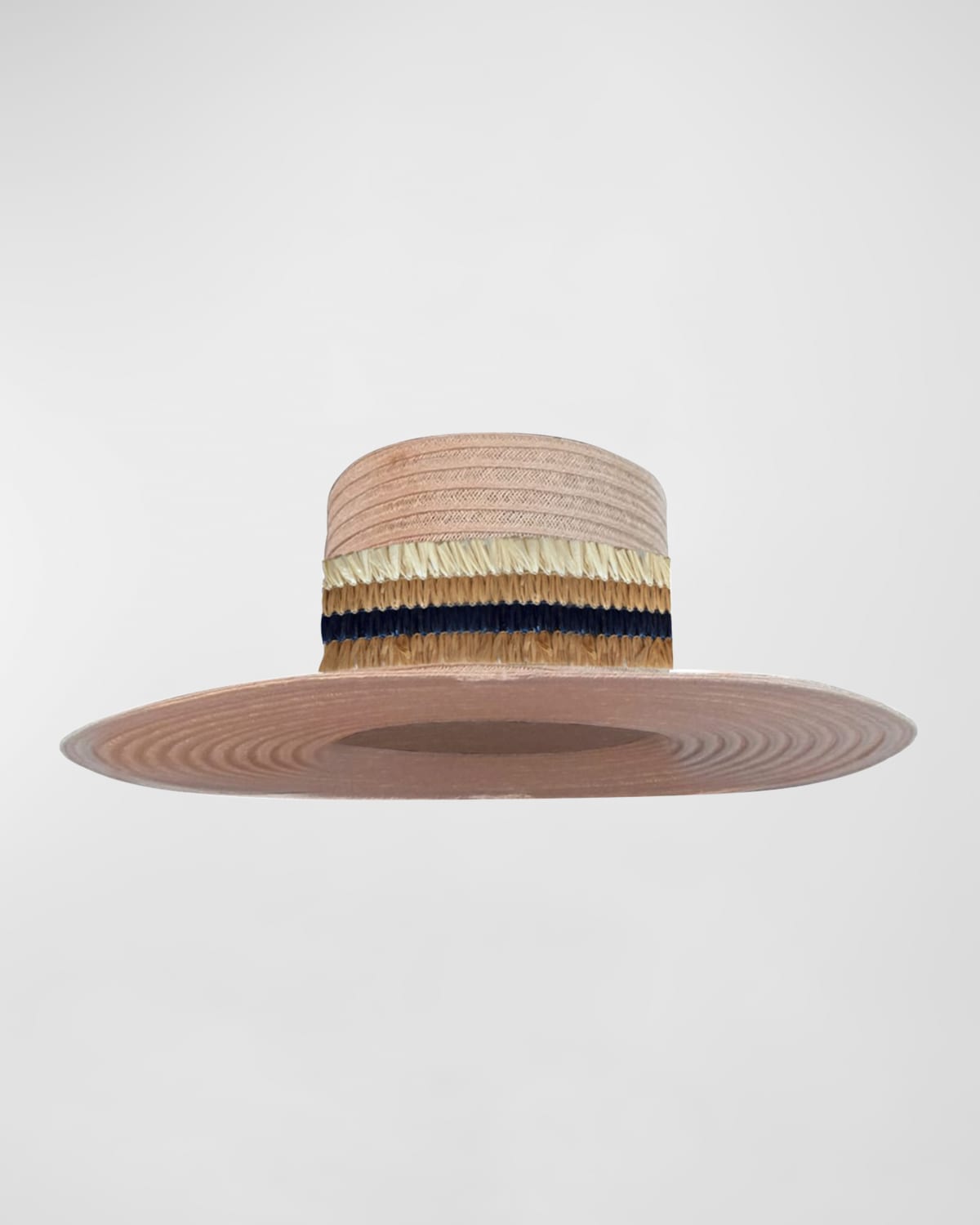 D'estree Carre Straw Tall Flat Top Hat In Brown