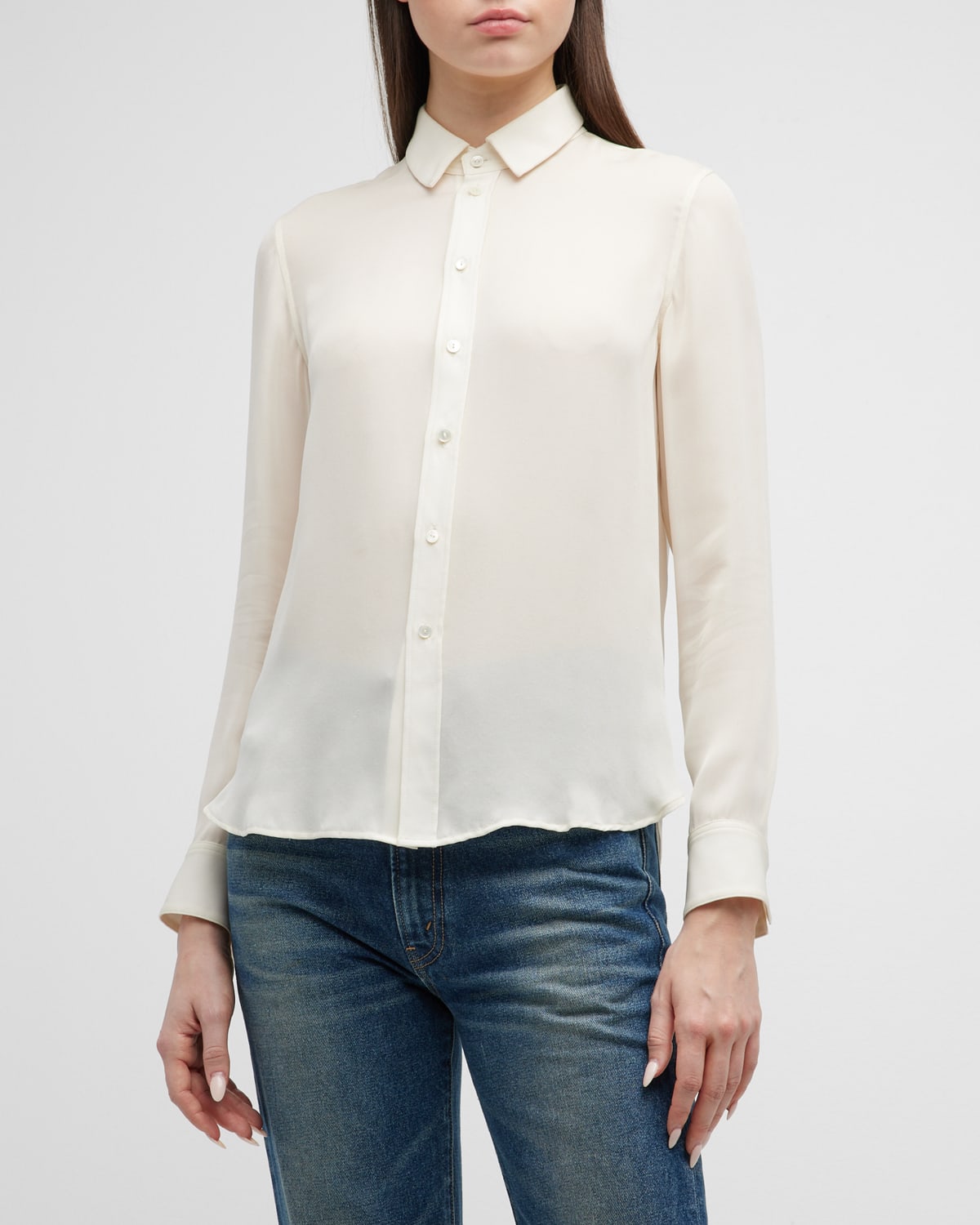 Nili Lotan Gaia Slim Shirt In Ivory