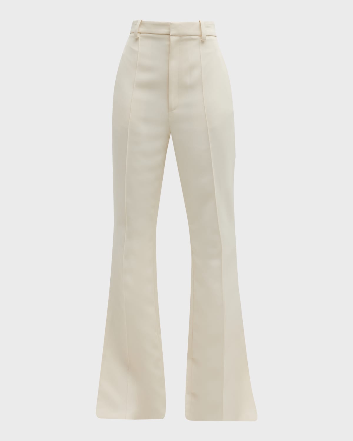 Slit-Hem Flare Matte Crepe Pants