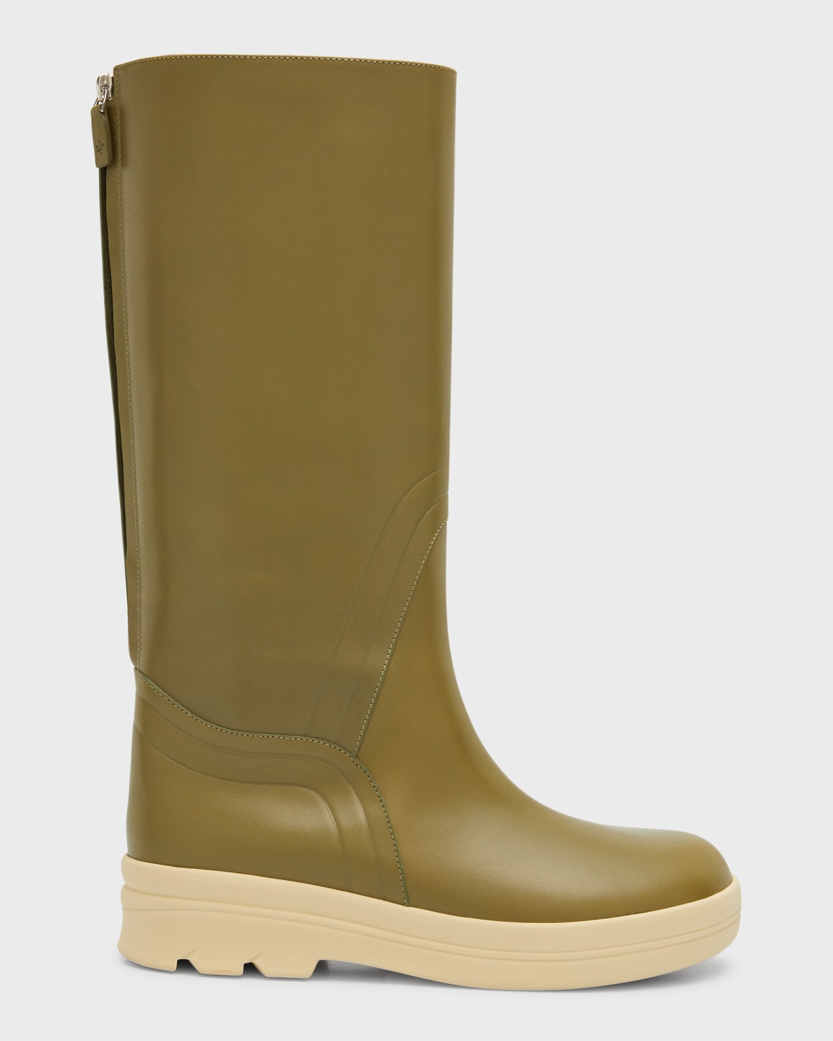 Loro Piana 20mm Lakeside Leather Tall Boots In Green