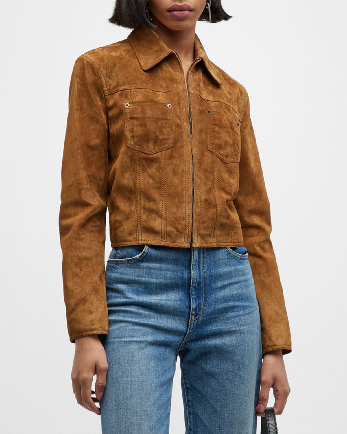 SAINT LAURENT WESTERN SUEDE SHORT JACKET