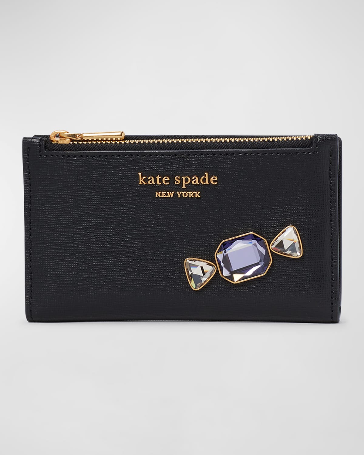 Kate Spade Small Slim Bifold Wallet In Black Multi ModeSens
