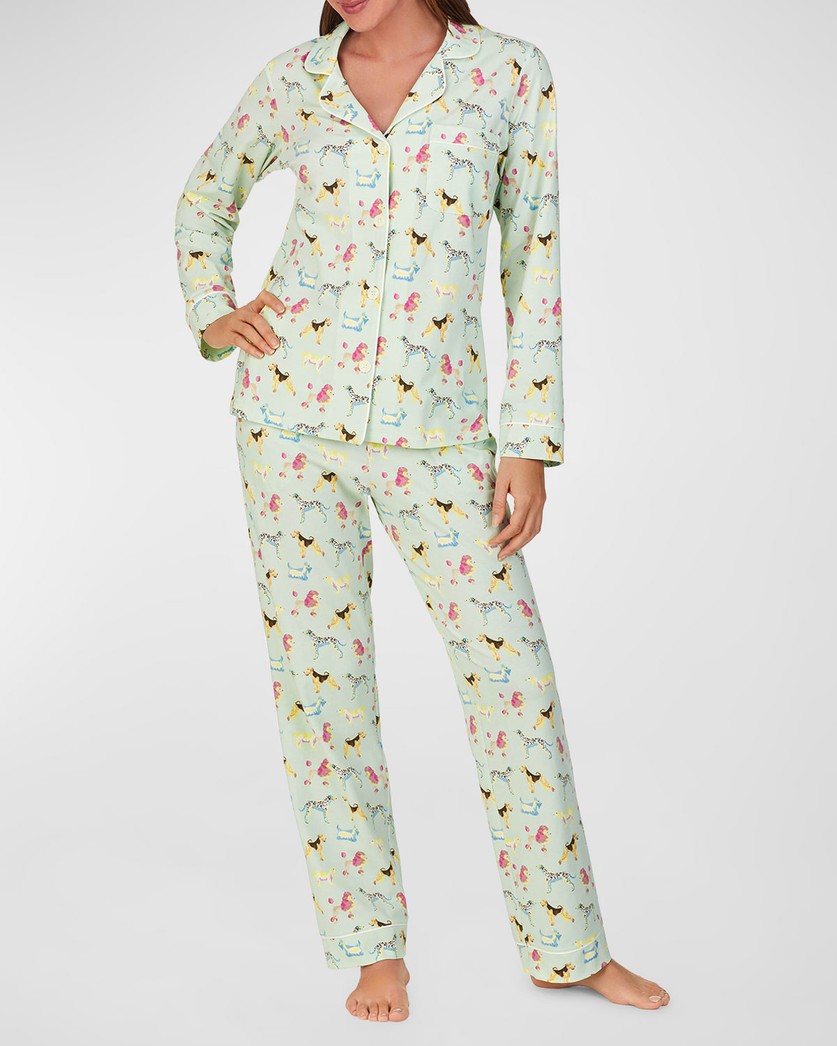 BedHead Pajamas Dog-Print Organic Cotton Pajama Set