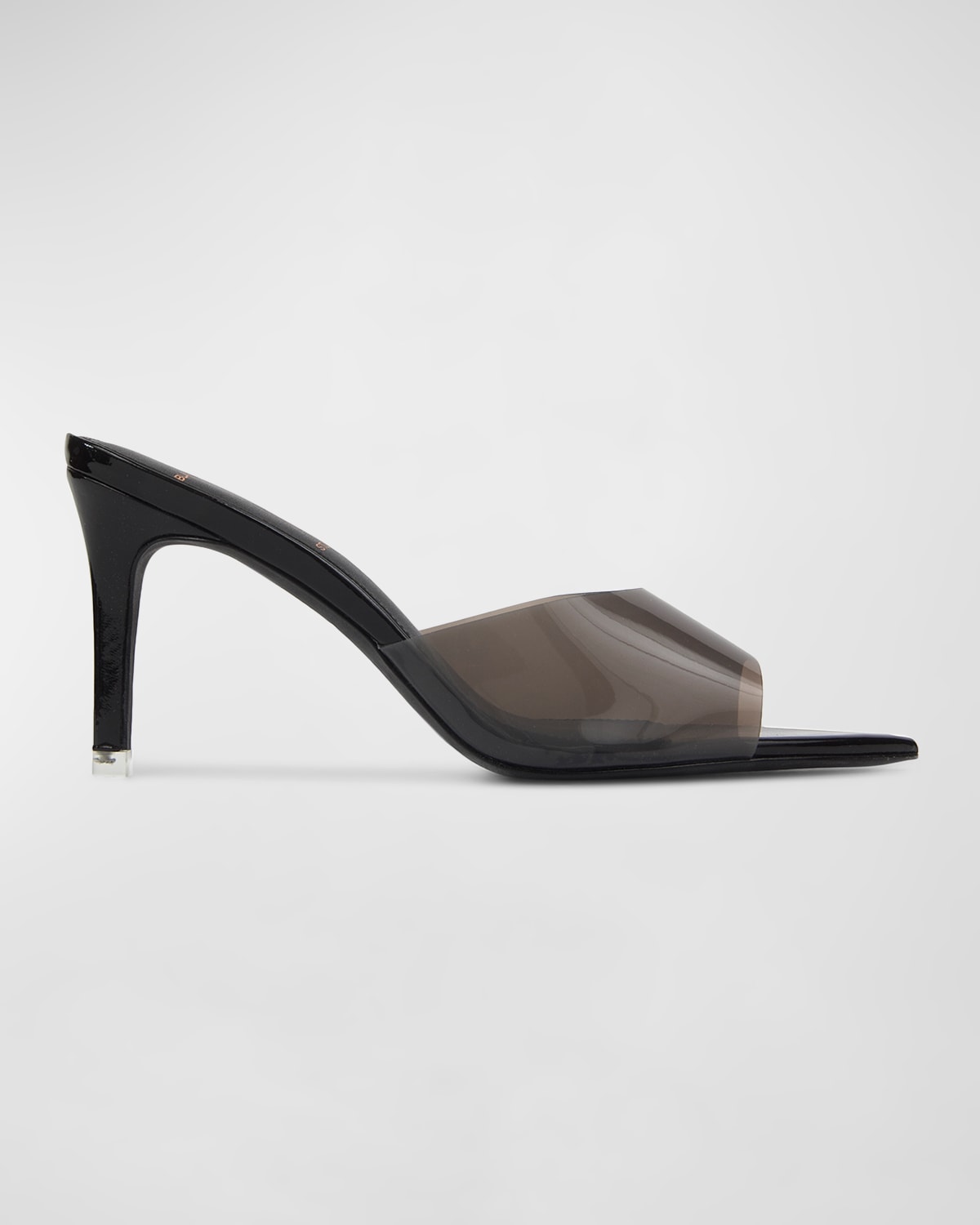 Black Suede Studio Belle Transparent Mule Sandals In Black Pvc Patent