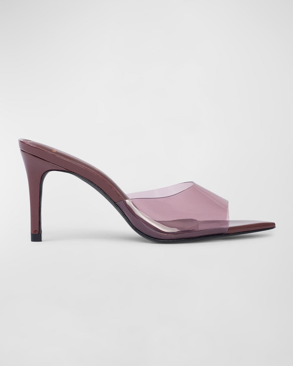 Black Suede Studio Belle Transparent Mule Sandals In Syrah Patent Leat