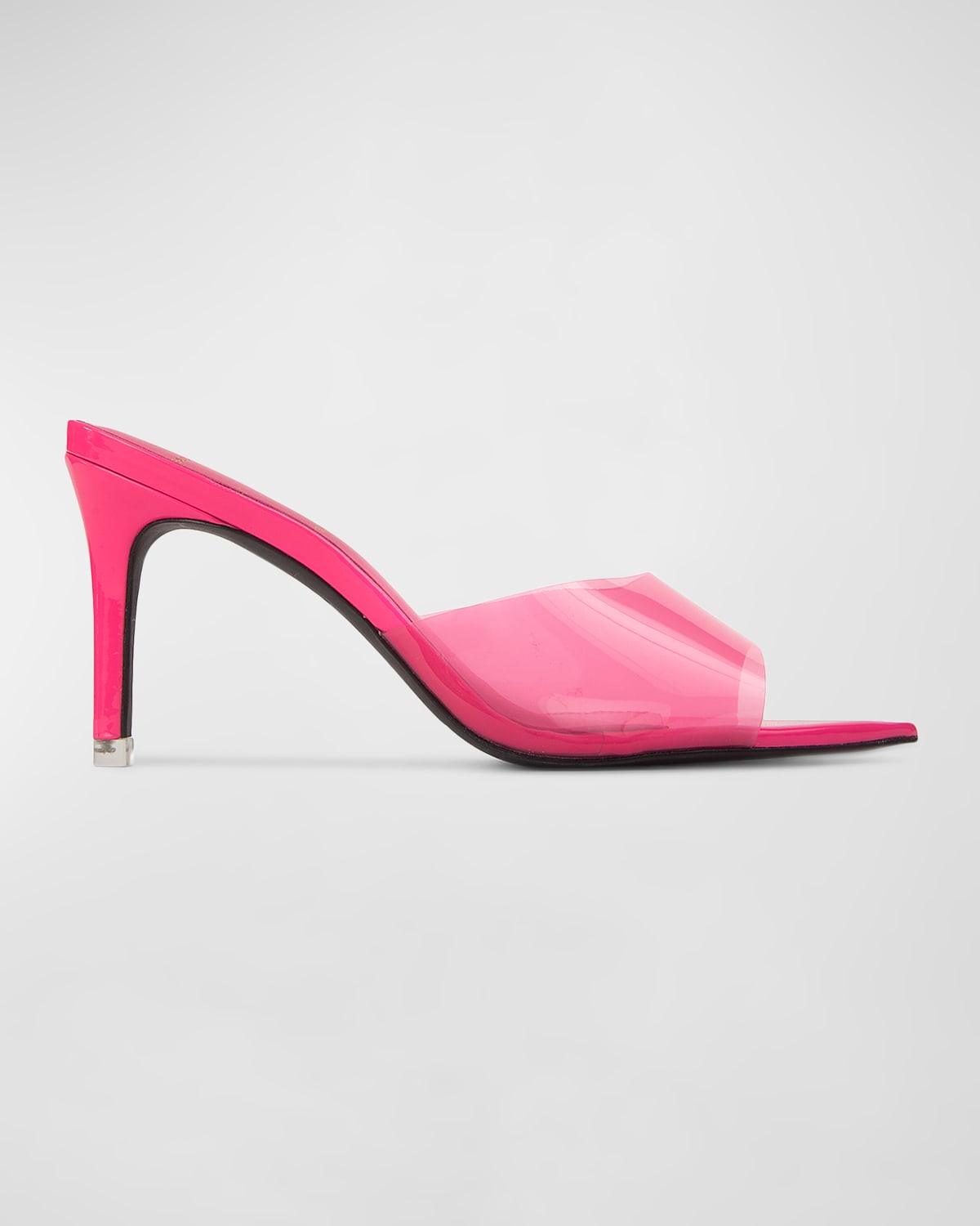 Black Suede Studio Belle Transparent Mule Sandals In Pink Pvc/patent
