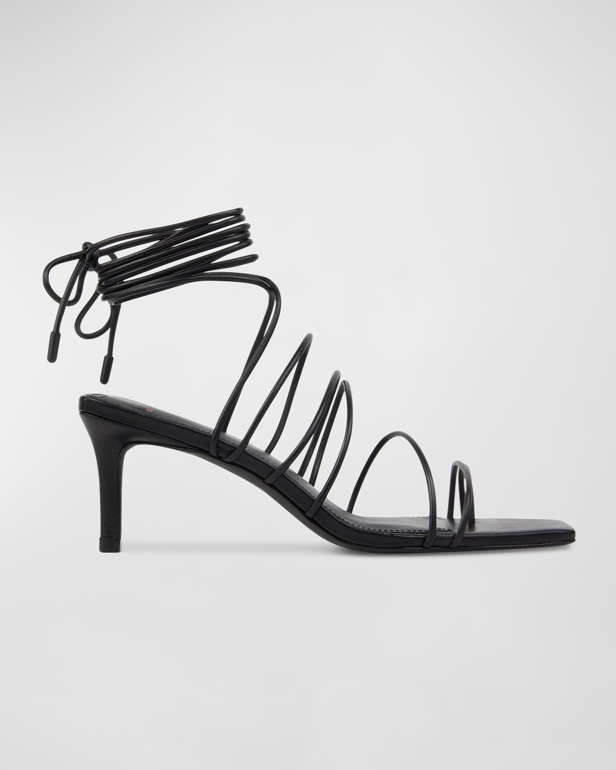 Black Suede Studio Navi Strappy Ankle-wrap Sandals In Black Buffed Napp