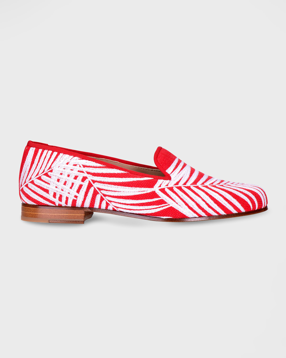 Fronds Palm Embroidered Smoking Loafers