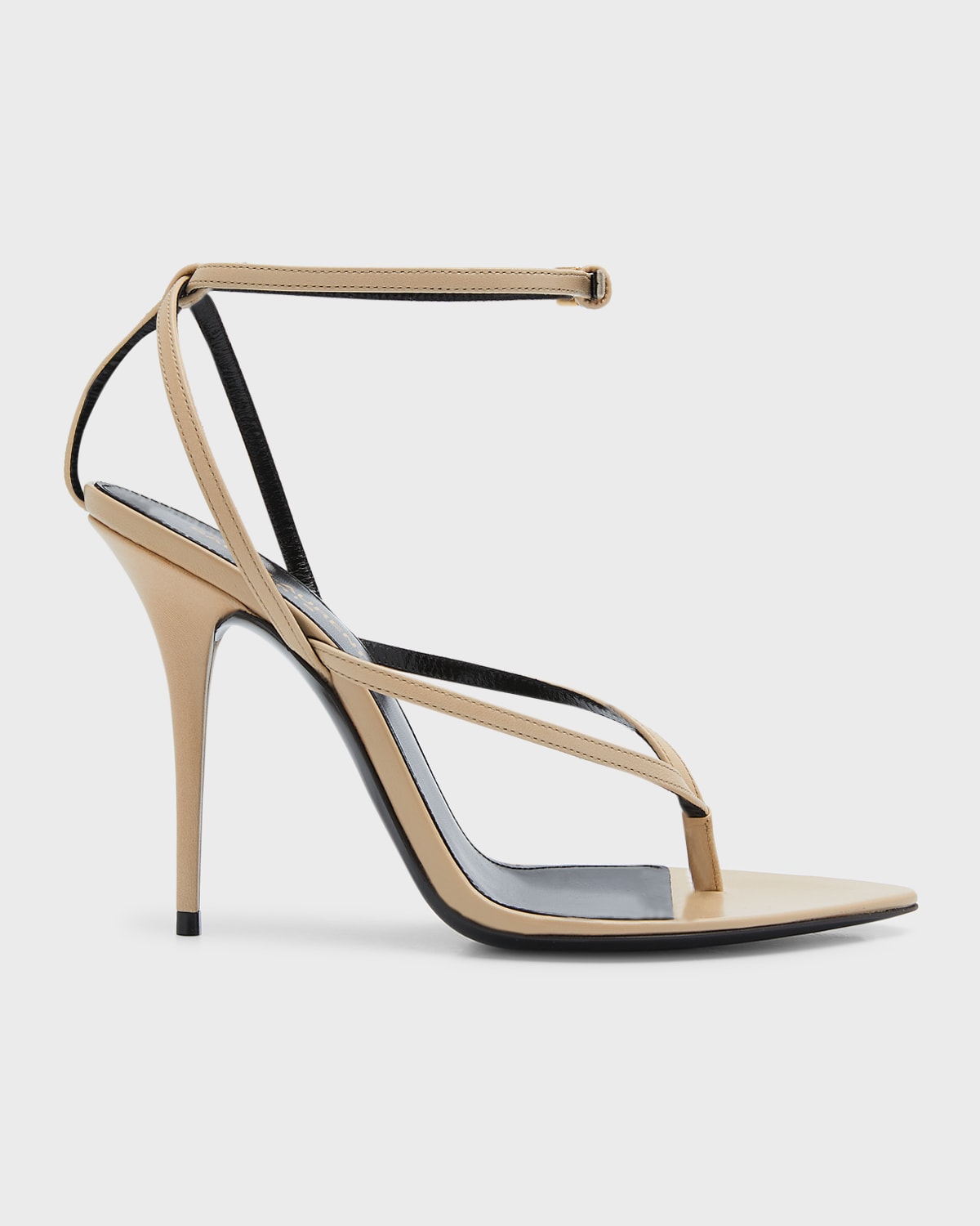 Saint Laurent Gippy Thong Ankle-strap Sandals In Trench - 1910