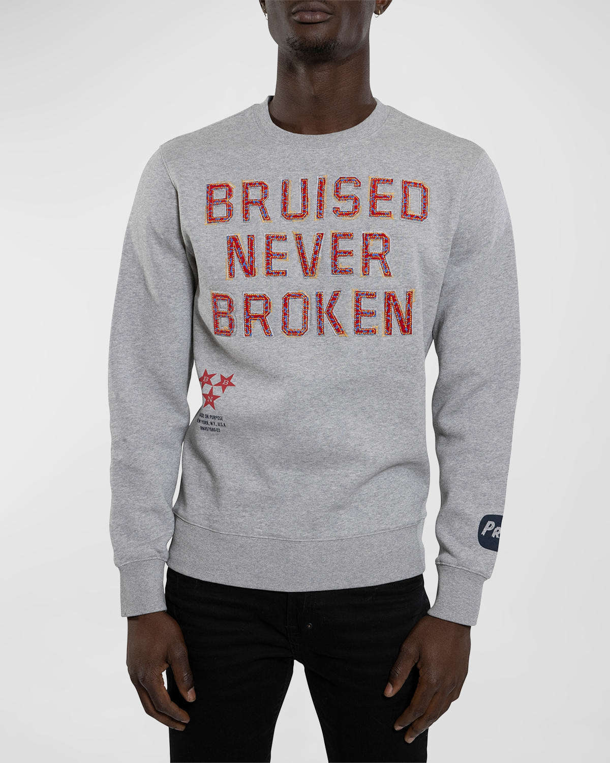 Prps Men s Welkin Bruised Never Broken Sweatshirt In Heather Grey