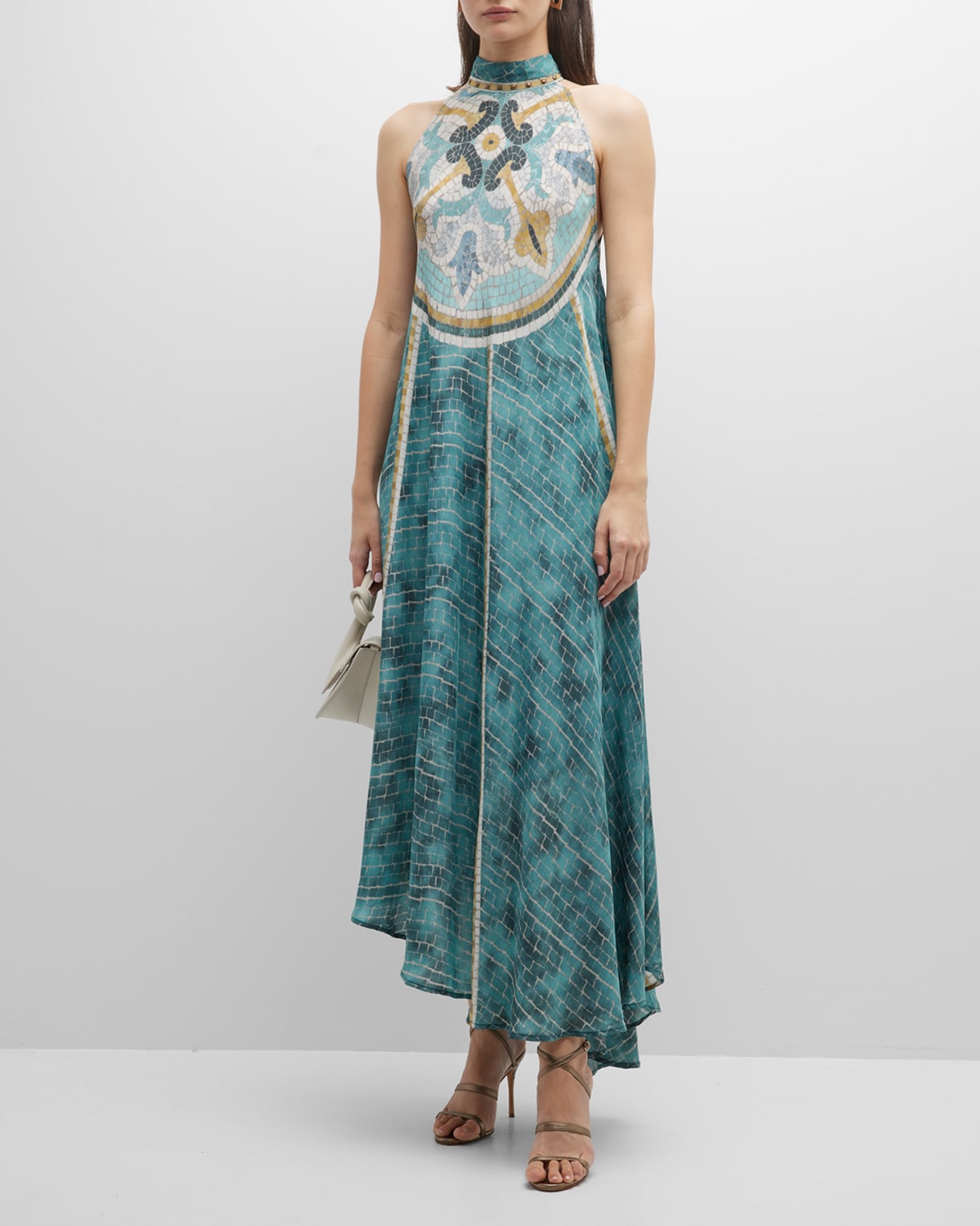 Marduk Mosaic-Print Halter Maxi Dress