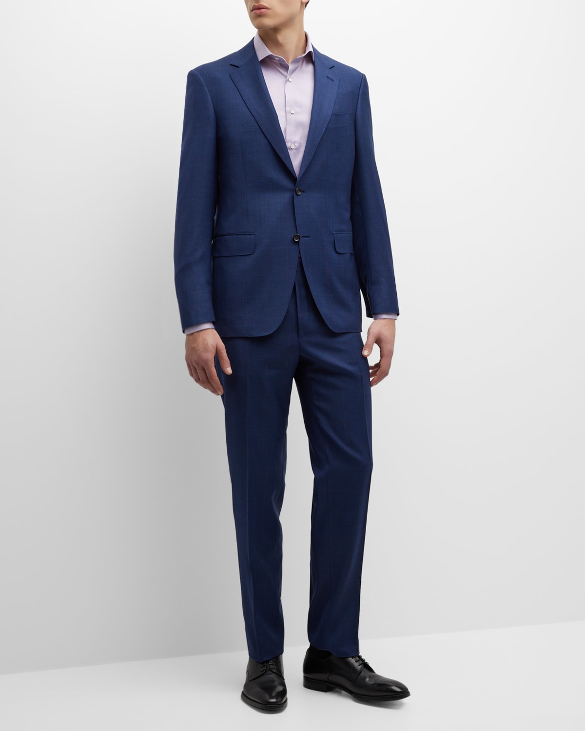 Canali Men's Plaid Wool Suit In Navy