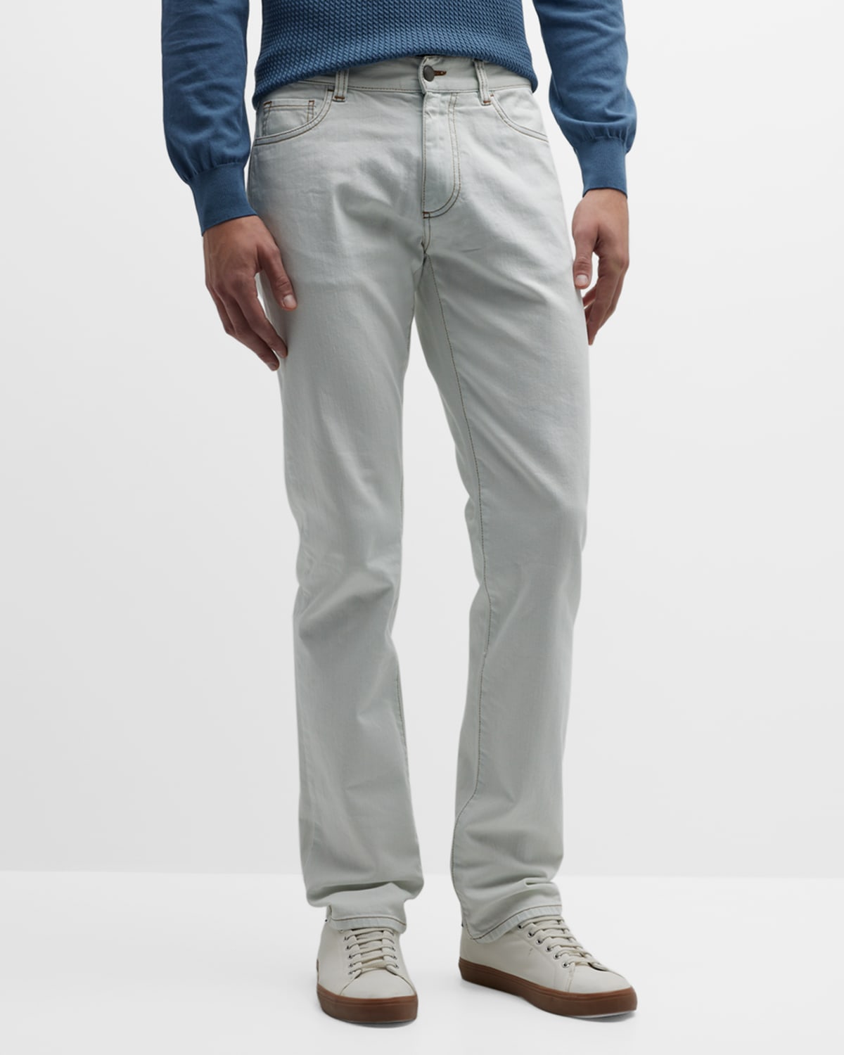 Men's Bleach Blue 5-Pocket Denim Jeans