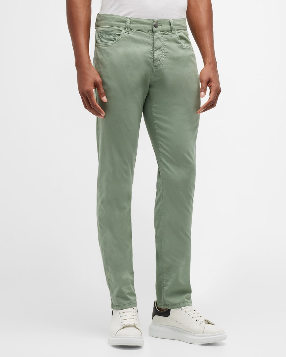 Canali Men s 5 pocket Stretch Trousers In Green ModeSens