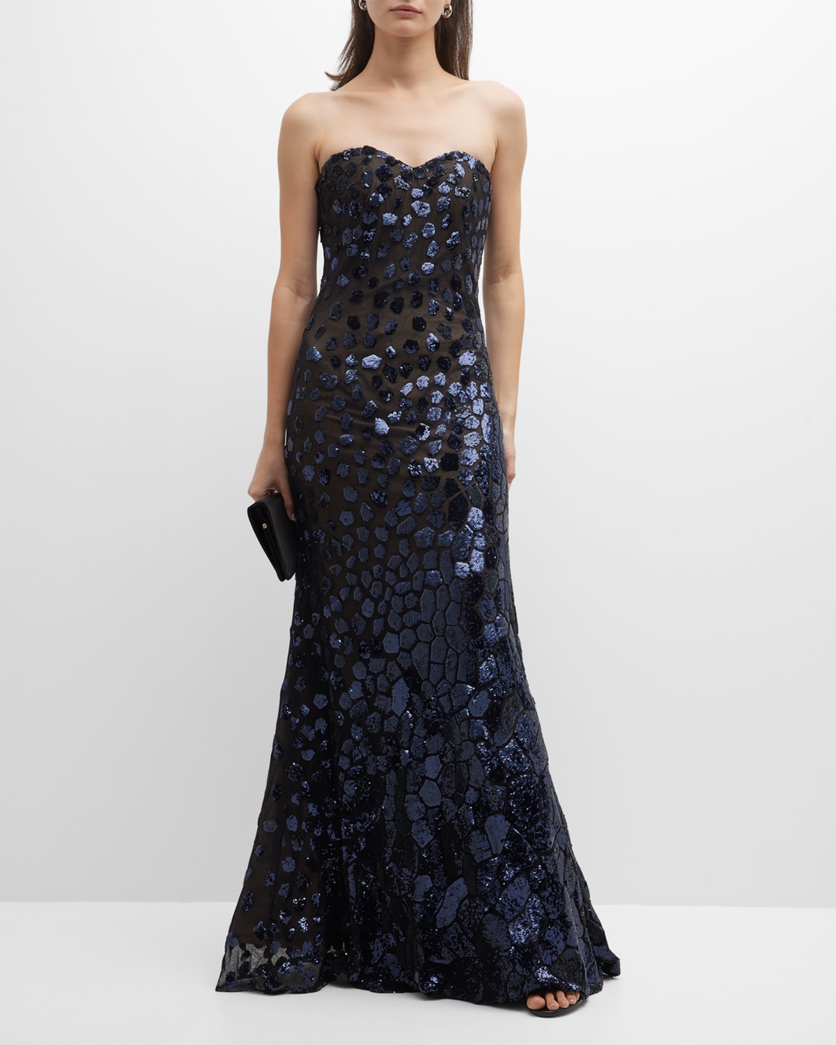 Strapless Sequin A-Line Gown