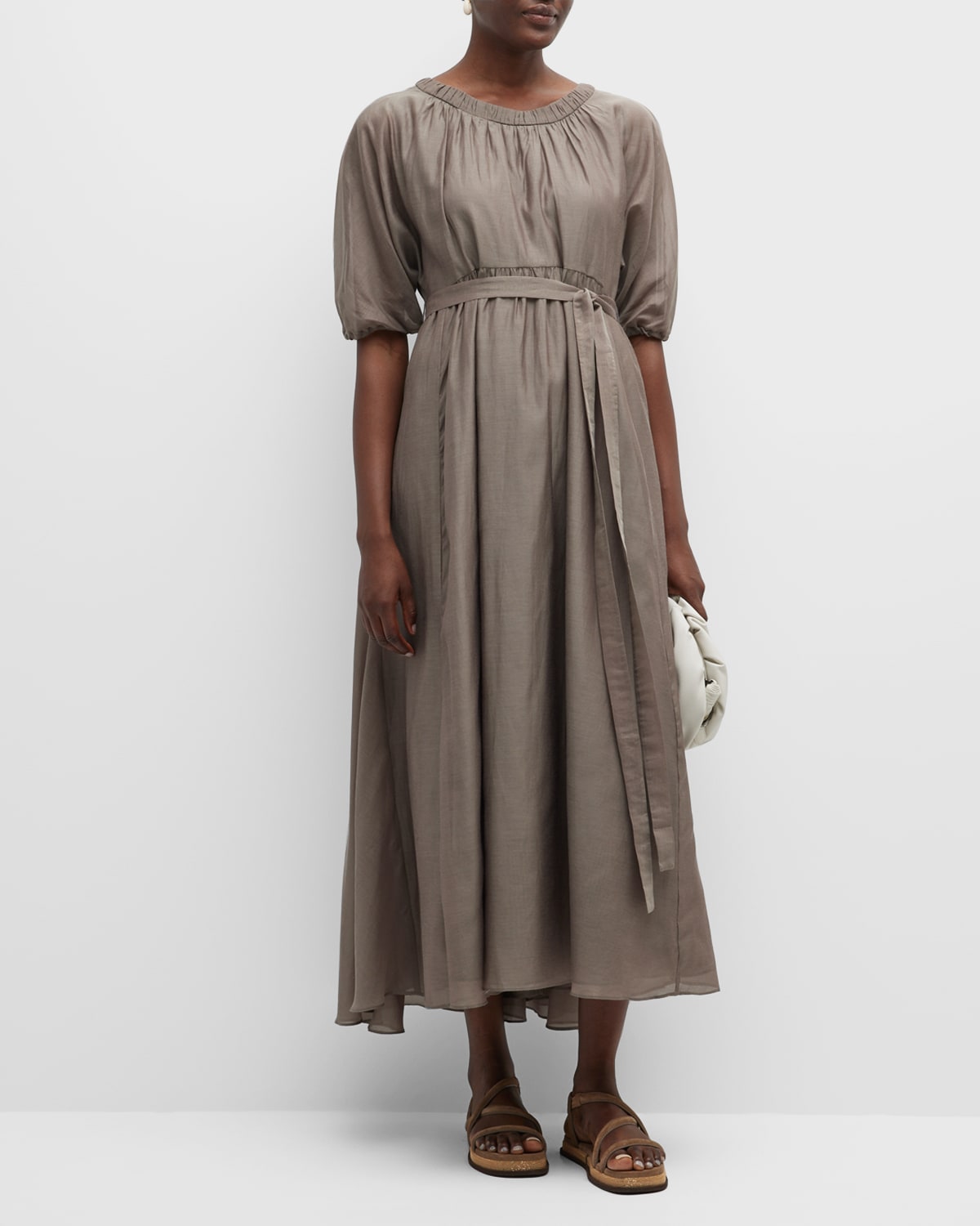 Fresia Self-Tie Cotton Dress