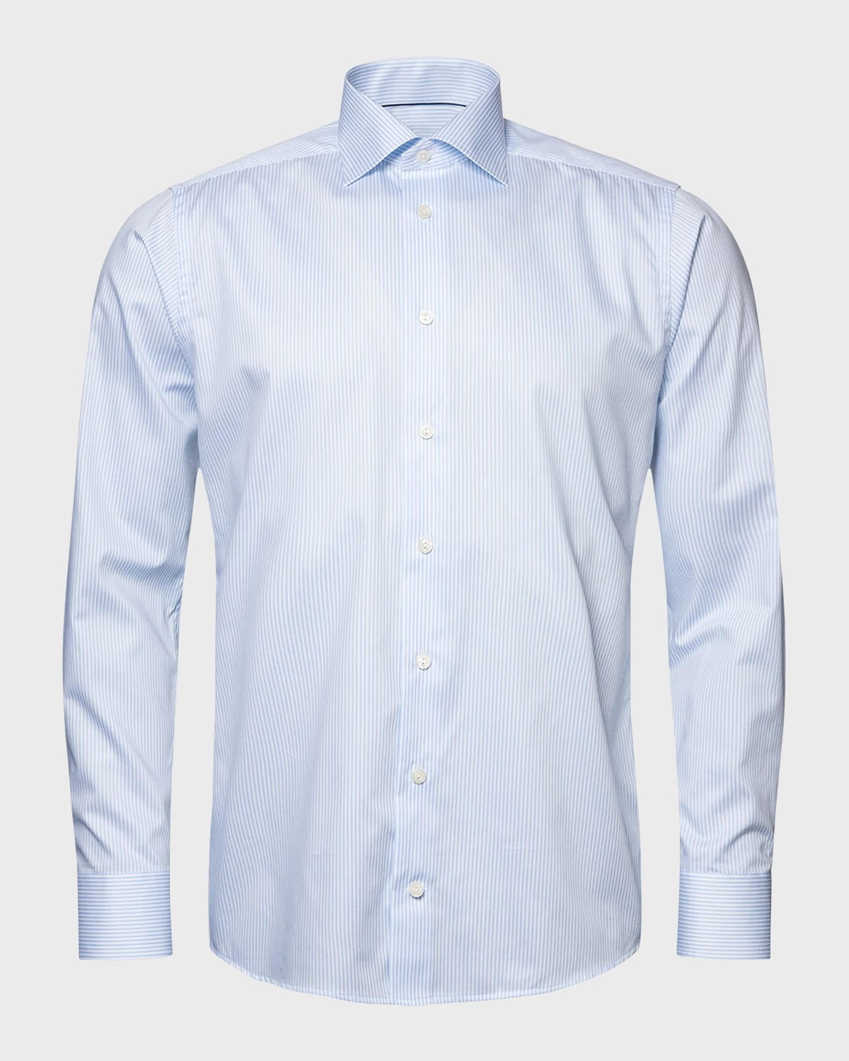 Shop Eton Men's Contemporary Fit Cotton Stripe Dress Shirt In Blue