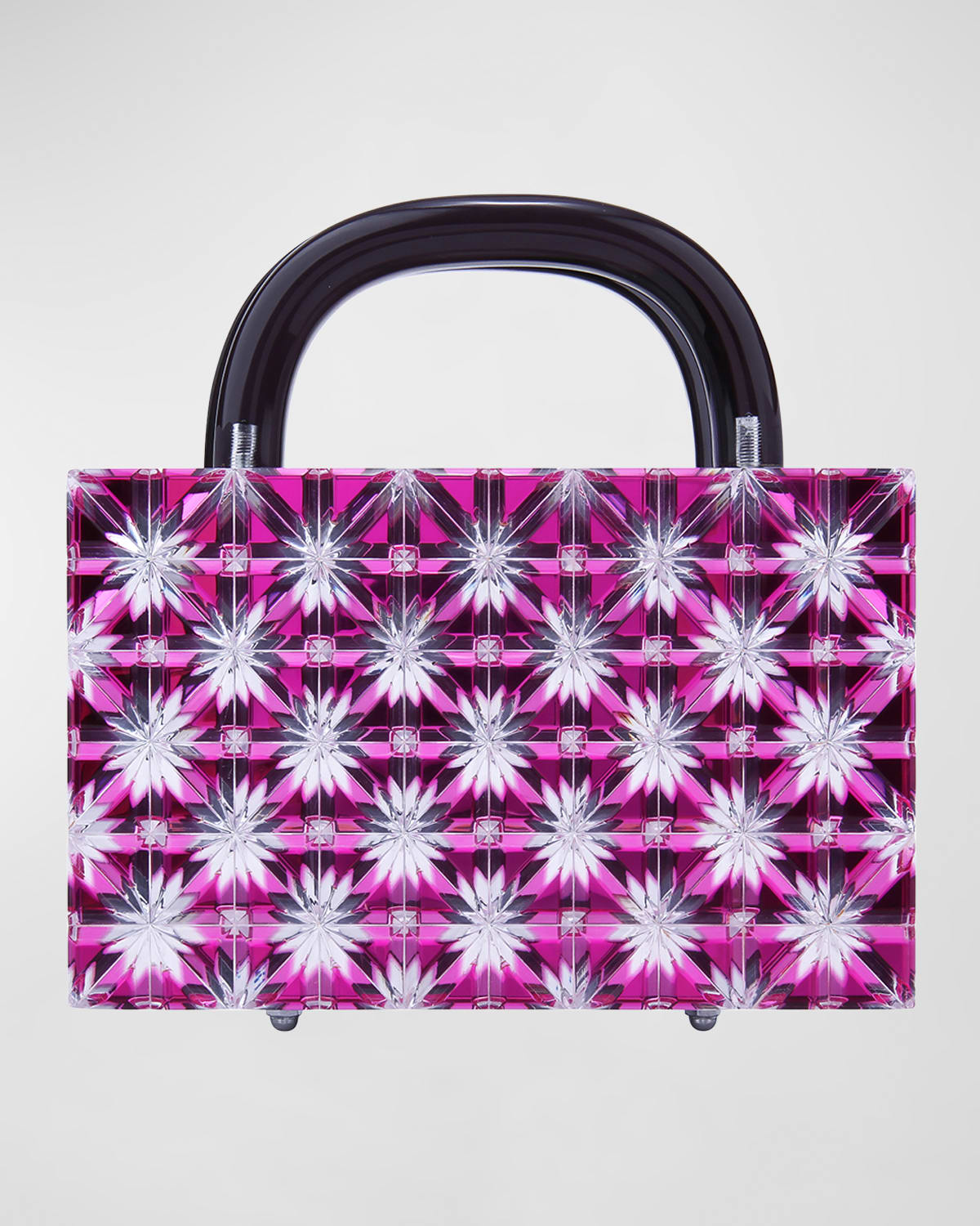 L'Afshar Leon Maude Pattern Acrylic Top-Handle Bag
