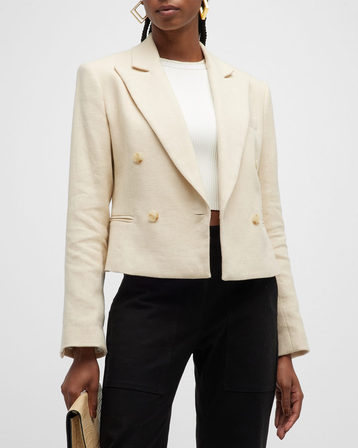 A.l.c River Double Breasted Jacket In Barely Beige