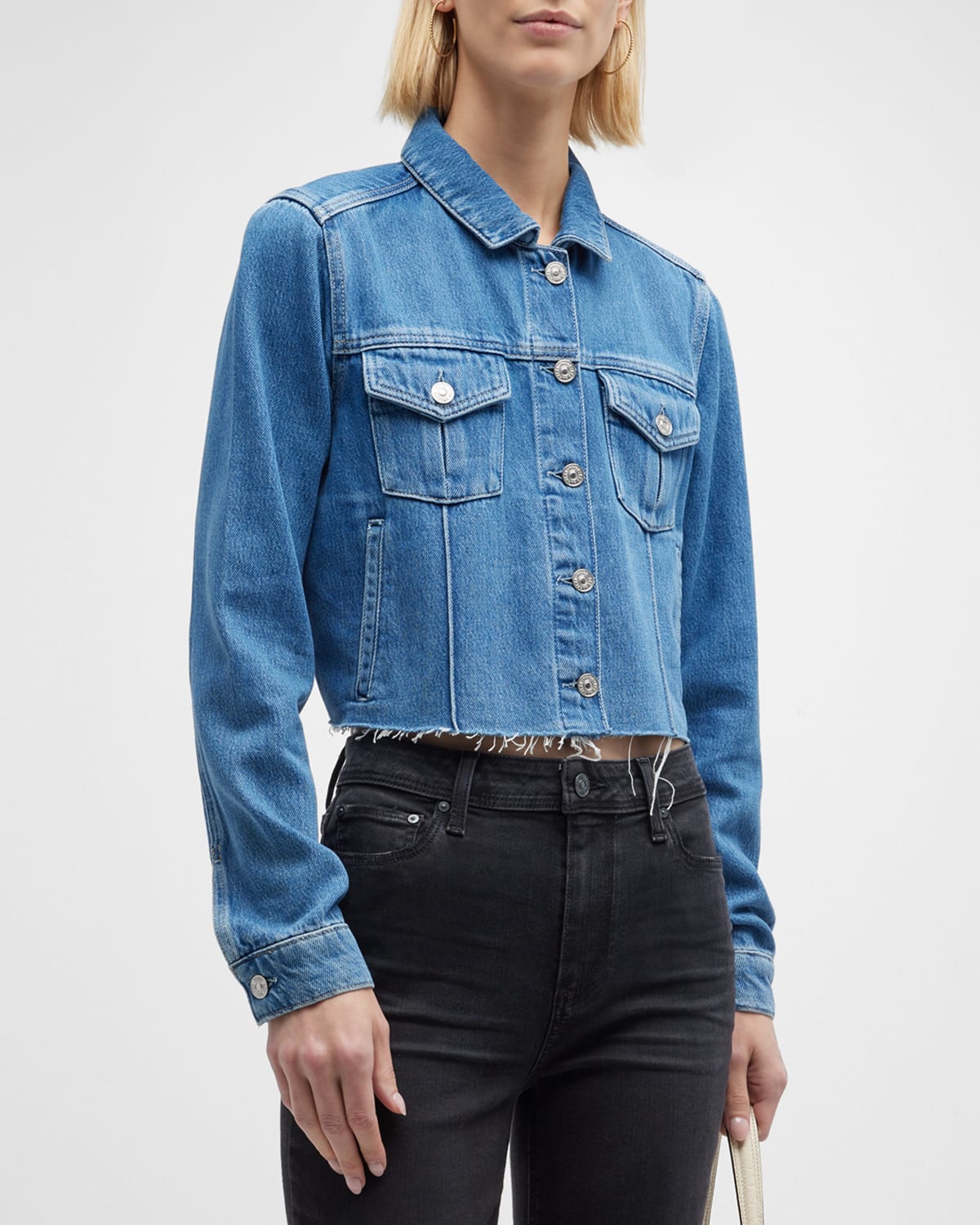 Paige Rowan Cropped Denim Jacket In Selah
